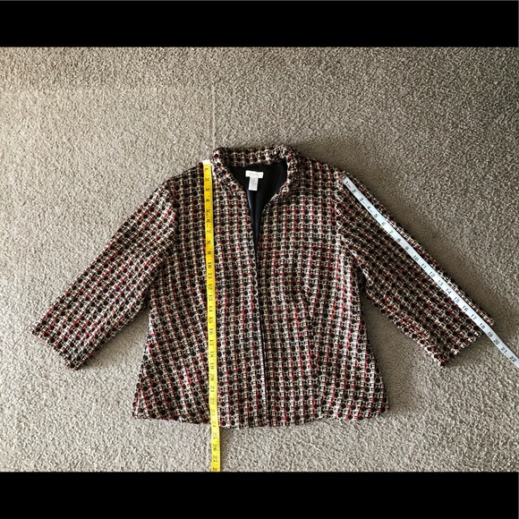 Chico’s Chenille Tweed Cropped blazer size L (size 2) Classic Workwear casual - Picture 5 of 12